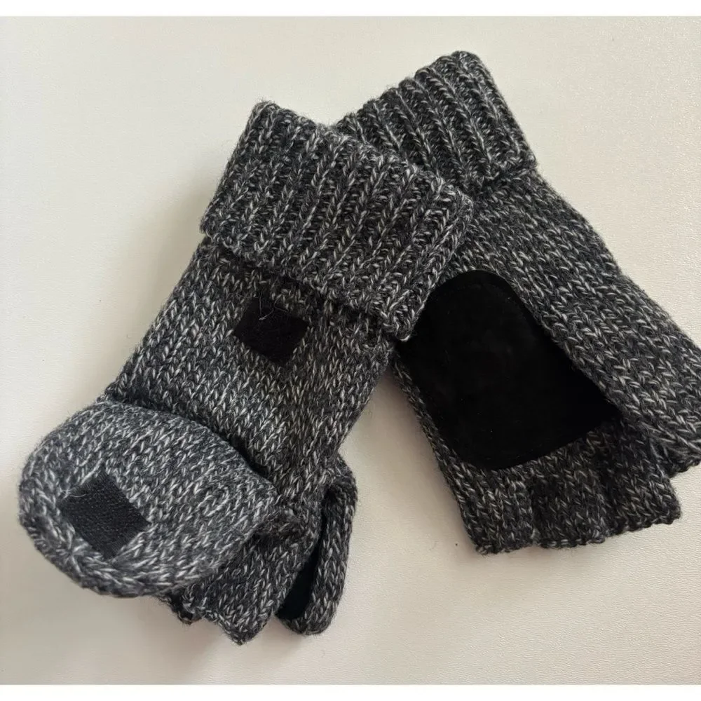 OMECHY Winter Knitted Fingerless Wool Gloves Thermal Insulation Mittens ~ Unisex